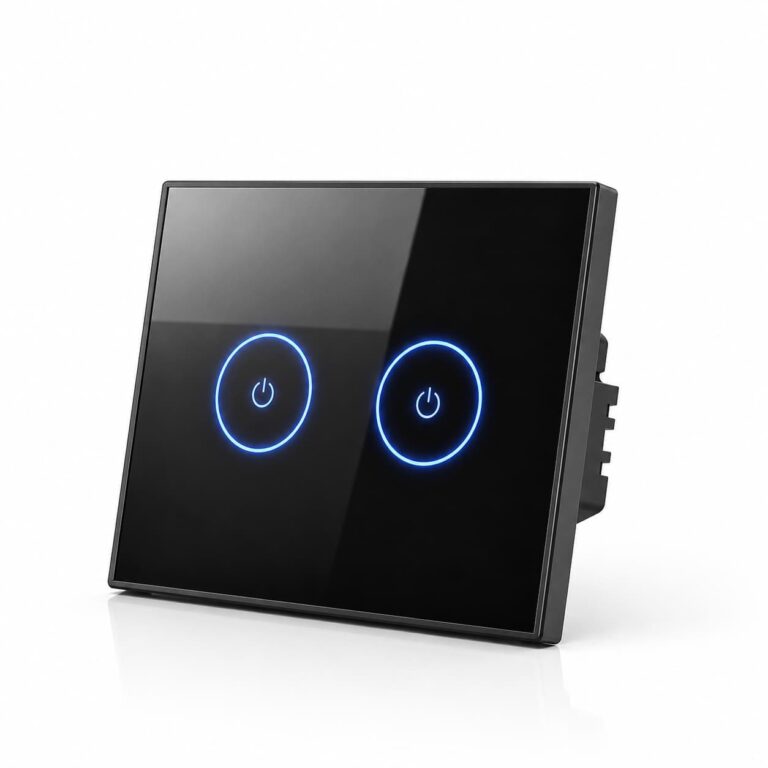Alexa Voice Remote Control UK EU Standard 2 Gang Glass Panel LED Wifi Smart Touch Wall Light Switch