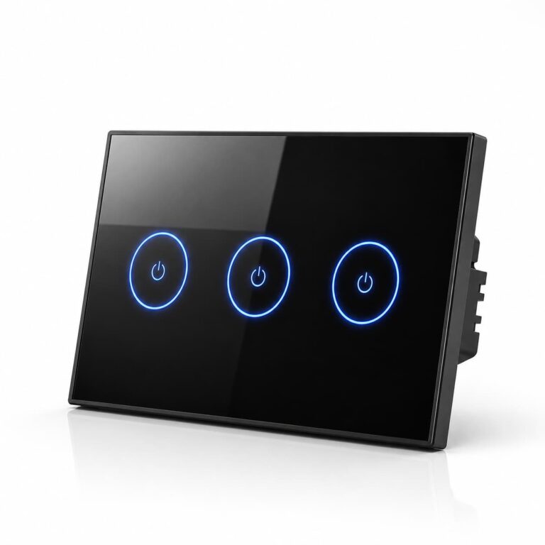 Alexa Voice Remote Control UK EU Standard 3 Gang Glass Panel LED Wifi Smart Touch Wall Light Switch